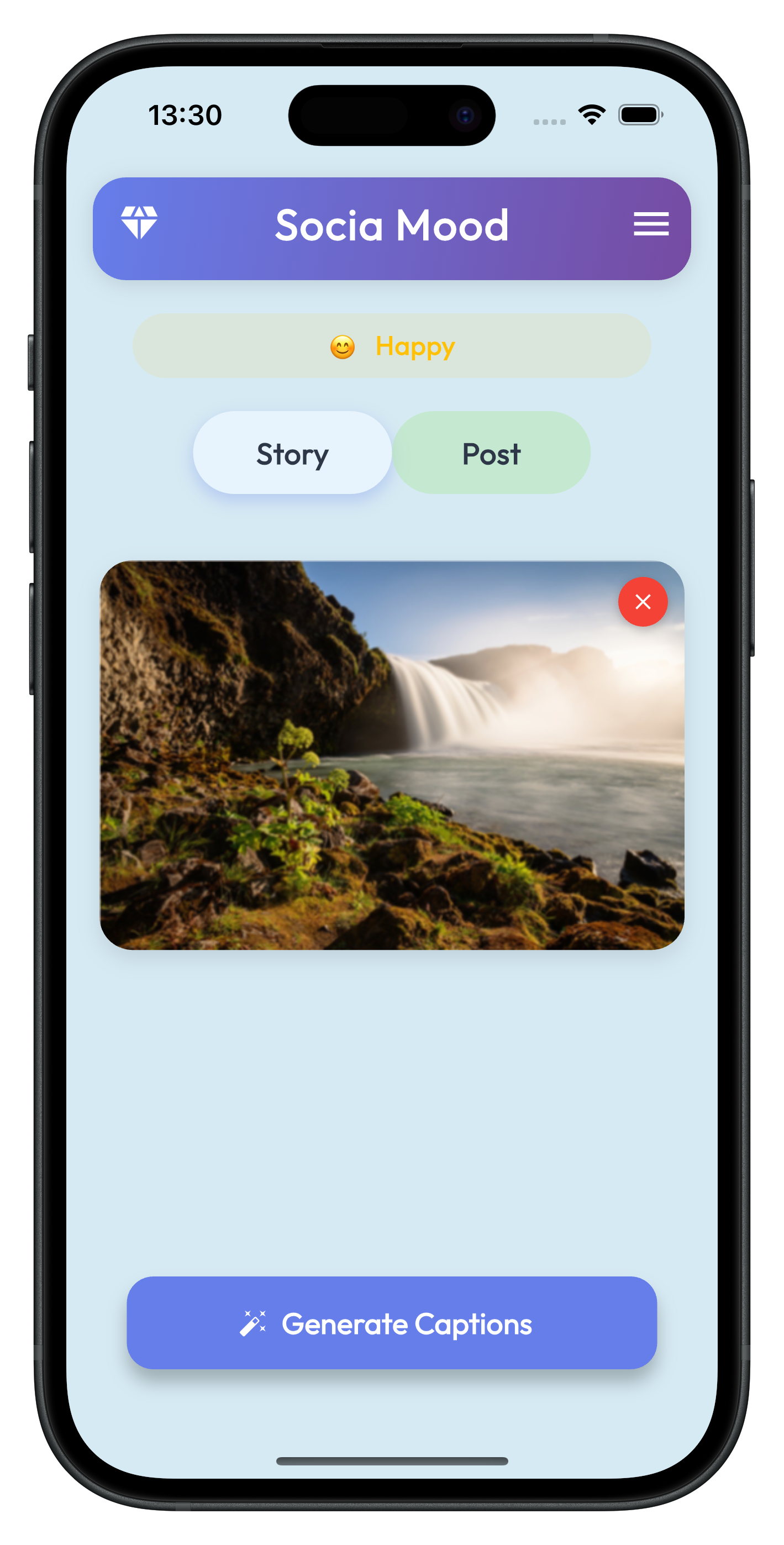 Socia Mood App Screenshot